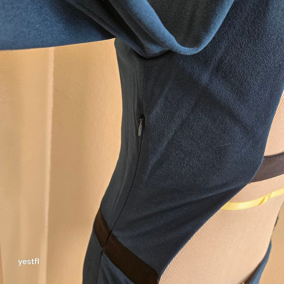 Fendi Wool Blend Dark Green Black Jersey Open Back Midi Dress Eu42 US size 6 - Picture 6 of 13